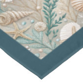 Seaside Seashells Zee sterren pastel groen ivoor Tafelkleed (Gekanteld)