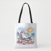 Seaside Serenity: A Seal's Vacation Bliss Tote Bag (Voorkant)