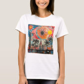 Seaside Serenity Artistieke Beach Day Vibes T-shir T-shirt (Voorkant)
