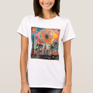 Seaside Serenity Artistieke Beach Day Vibes T-shir T-shirt