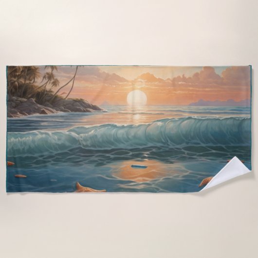Seaside Serenity Beach Handdoek (Voorkant)