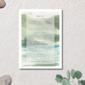 Seaside Serenity Blue Green Cream Menu