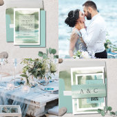 Seaside Serenity Blue Green Cream Ronde Sticker