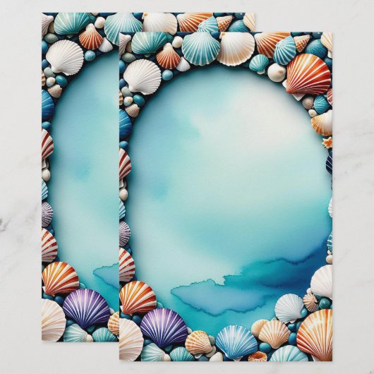 Seaside Serenity Briefpapier (Voorkant / Achterkant)