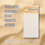 Seaside Serenity Magnetic Note Pad<br><div class="desc">Laat het zachte ritme van de golven je dagelijkse noten inspireren met onze Seaside Serenity Magnetic Note Pad. Met een rustige strandscène, compleet met een zonovergoten paraplu en uitnodigende stoel, brengt dit charmante pad vakantiefoto's rechtstreeks naar uw keuken. Noteer moeiteloos boodschappenlijstjes, snelle herinneringen of vluchtige gedachten op de ruime omlijnde...</div>