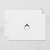 Seaside Serenity Ocean Waves Beach Wedding RSVP Kaartje (Achterkant)