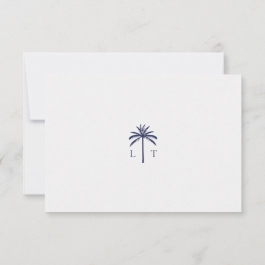 Seaside Serenity Ocean Waves Beach Wedding RSVP Kaartje (Achterkant)