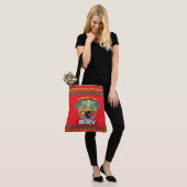 Seaside Serenity op rode achtergrond Tote Bag (Op model)