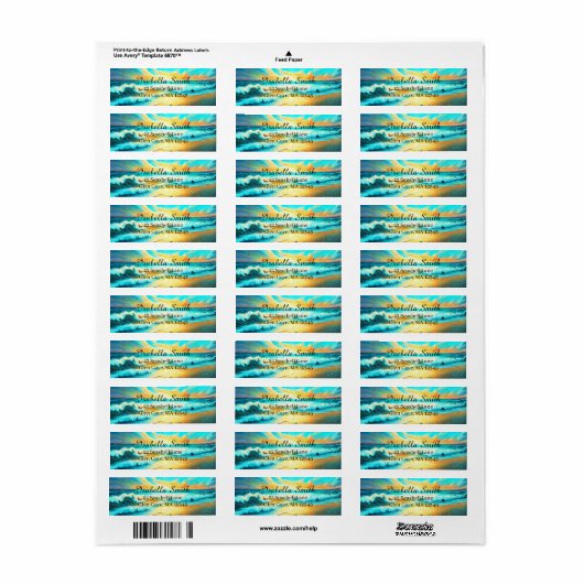 Seaside Serenity Personaliseer retour adres Etiket (Full Sheet)