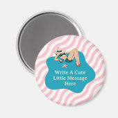 Seaside Serenity Pinup:  strandelegantie Magneet (Voorkant / Achterkant)