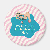 Seaside Serenity Pinup: strandelegantie Magneet (Voorkant)