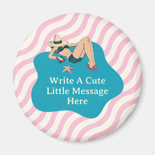 Seaside Serenity Pinup:  strandelegantie Magneet