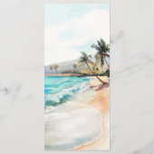 Seaside Serenity Tropical Beach Monogram Huwelijk Menu (Achterkant)