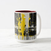 "Seaside Serenity: Two-Tone Mok met Beach-Inspire (Voorkant rechts)