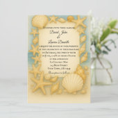 Seaside Shells foto bruiloft uitnodiging (Staand voorkant)