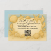Seaside Shells QR Code RSVP Card (Voorkant / Achterkant)