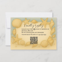 Seaside Shells QR Code RSVP Card