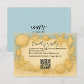 Seaside Shells QR Code RSVP Card Kaartje (Voorkant / Achterkant)