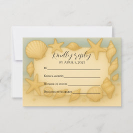 Seaside Shells RSVP-kaart RSVP Kaartje