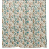 Seaside Shower Curtain Ivory and Blue Coastal Vibe Douchegordijn (Voorkant)
