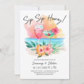 Seaside Sippin' | Baby shower van tropisch strand Kaart (Voorkant)