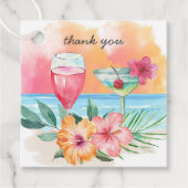 Seaside Sippin' | Tropisch strand Dank u Bedankjes Labels (Voorkant)