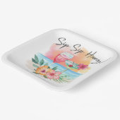 Seaside Sippin' | Tropisch strand Sip Hooray Papieren Bordje (Gebogen)