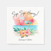 Seaside Sippin' | Tropisch strand Sip Hooray Servet (Voorkant)