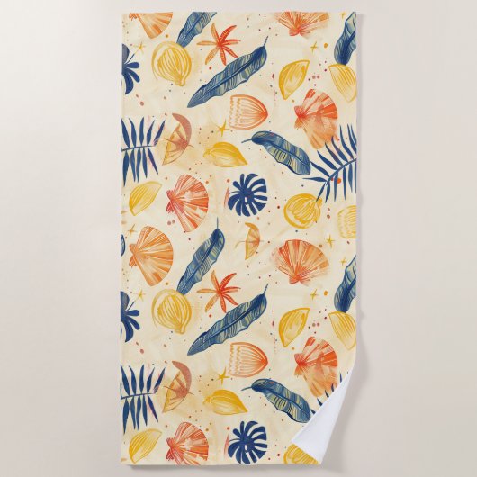 Seaside Sketchbook Retreat Beach Towel Strandlaken (Voorkant)