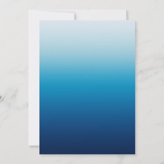 Seaside Sky en Ocean Blue Gradient Save The Date (Achterkant)