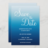 Seaside Sky en Ocean Blue Gradient Save The Date (Voorkant / Achterkant)