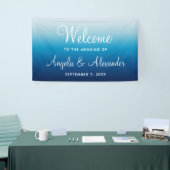 Seaside Sky en Ocean Blue Gradient Wedding Spandoek (Beurs)