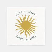 Seaside Soiree BRUILOFT Verloving Schattige Zon CU Servet (Voorkant)