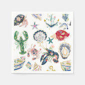 Seaside Soirée Coastal Pattern Servet (Voorkant)