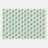 Seaside Soiree Drie Vissen Modern Schattige CUSTOM Inpakpapier Vel (Voorkant 3)