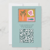Seaside Soiree Modern Schattige CUSTOM QR Wedding Kaart (Achterkant)