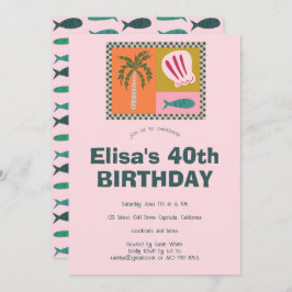 Seaside Soiree Modern Schattige CUSTOM verjaardags Kaart