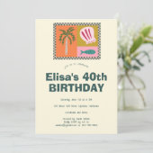 Seaside Soiree Modern Schattige CUSTOM verjaardags Kaart (Staand voorkant)