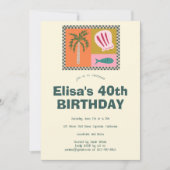 Seaside Soiree Modern Schattige CUSTOM verjaardags Kaart (Voorkant)