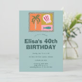 Seaside Soiree Modern Schattige CUSTOM verjaardags Kaart (Staand voorkant)