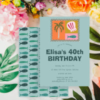 Seaside Soiree Modern Schattige CUSTOM verjaardags