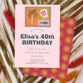 Seaside Soiree Modern Schattige CUSTOM verjaardags Kaart