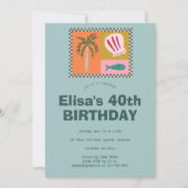 Seaside Soiree Modern Schattige CUSTOM verjaardags Kaart (Voorkant)