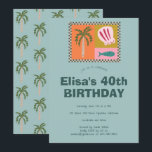 Seaside Soiree Modern Schattige CUSTOM verjaardags Kaart<br><div class="desc">Perfect schattig kaartje voor een leuke uitnodiging! Met de hand gemaakte kunst voor jou! Perfect voor een strandfeest of een ander feest. VOLLEDIG ! Klik hierboven op "Personaliseren" om de tekst te bewerken. Klik op "bewerken met het ontwerpgereedschap" om de lettertypen, kleuren en plaatsingen aan te passen en om het...</div>