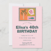 Seaside Soiree Modern Schattige CUSTOM verjaardags Kaart (Voorkant)