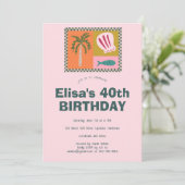 Seaside Soiree Modern Schattige CUSTOM verjaardags Kaart (Staand voorkant)