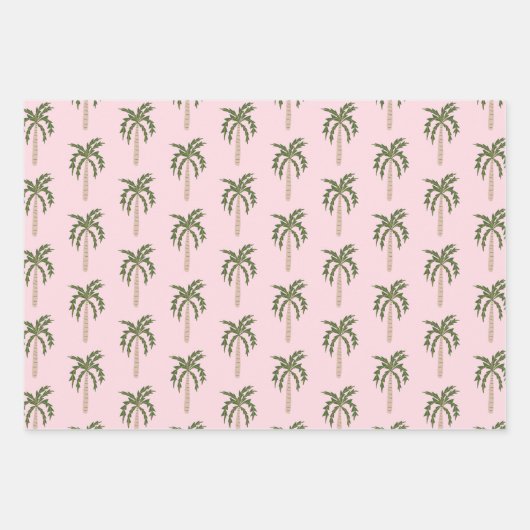 Seaside Soiree Palmbomen Roze Schattigee CUSTOM Inpakpapier Vel (Voorkant 3)