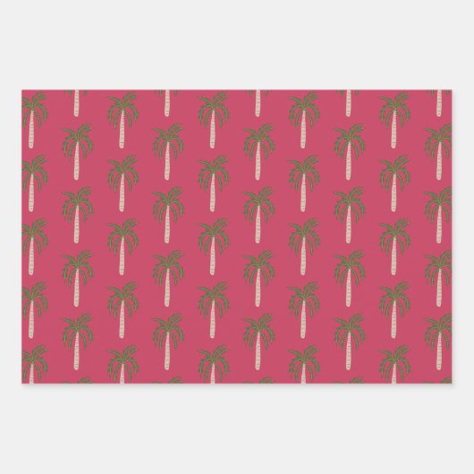 Seaside Soiree Palmbomen Roze Schattigee CUSTOM Inpakpapier Vel (Voorkant)