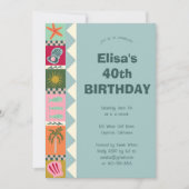 Seaside Soiree VERJAARDAGSFEEST Modern Schattige C Kaart (Voorkant)