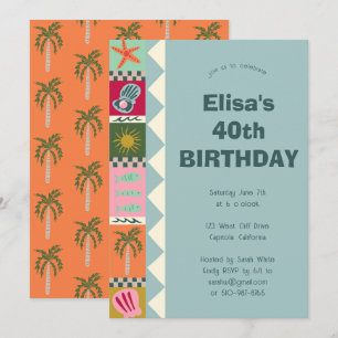 Seaside Soiree VERJAARDAGSFEEST Modern Schattige C Kaart